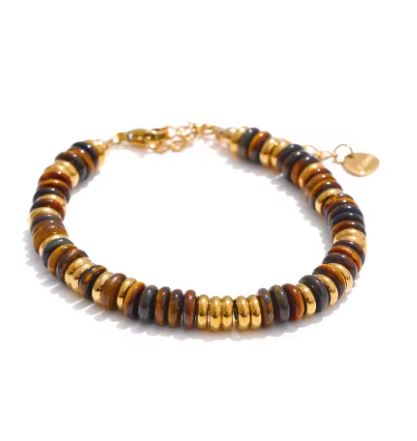 Rugged Natural Stone Bead Bracelet