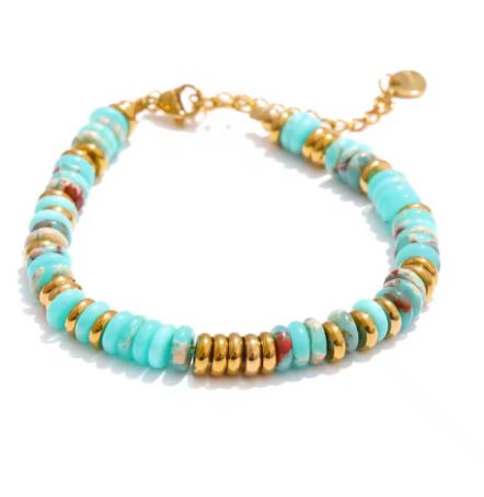 Rugged Natural Stone Bead Bracelet