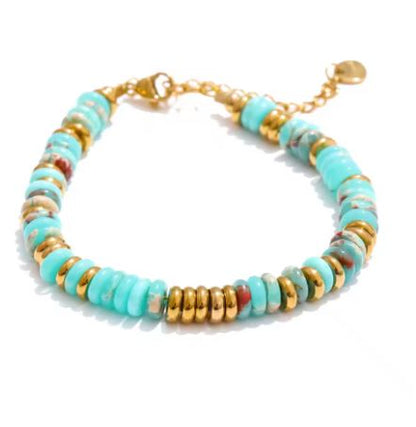 Rugged Natural Stone Bead Bracelet