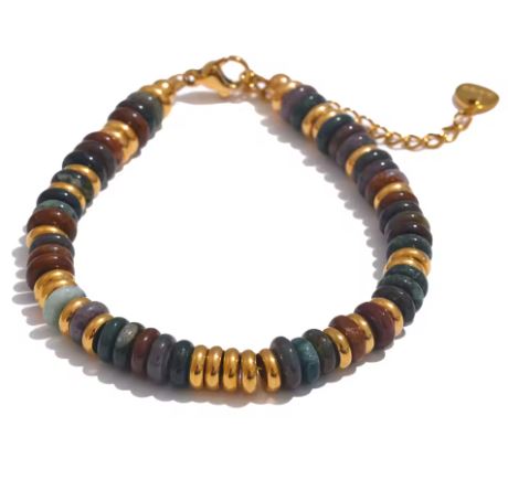 Rugged Natural Stone Bead Bracelet