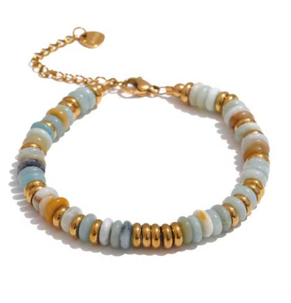 Rugged Natural Stone Bead Bracelet