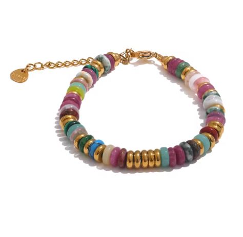 Rugged Natural Stone Bead Bracelet