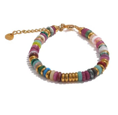 Rugged Natural Stone Bead Bracelet
