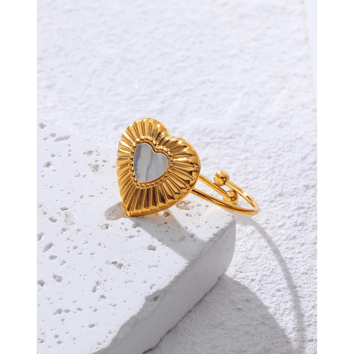 Gold Shell Adjustable Heart Band