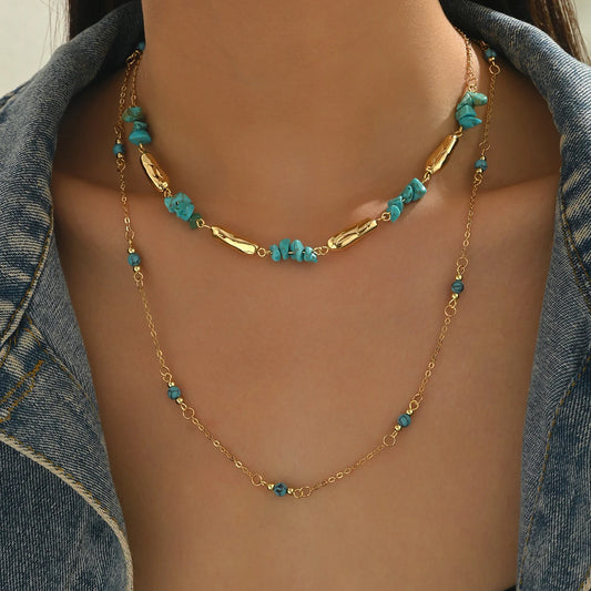 Boho Turquoise Stackable Necklaces