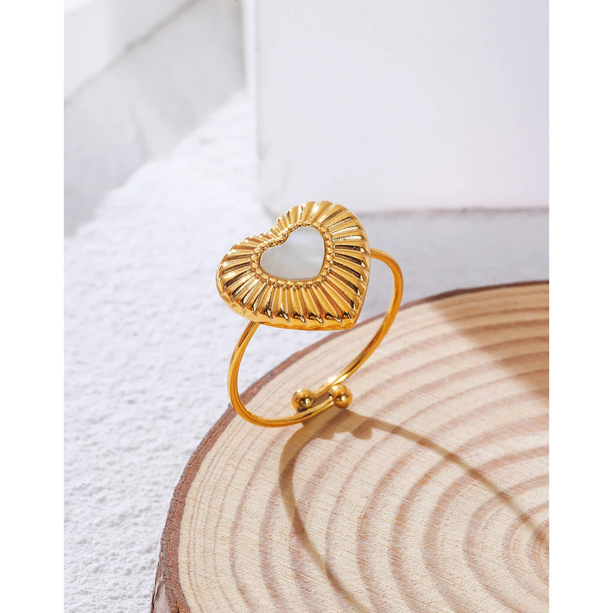 Gold Shell Adjustable Heart Band