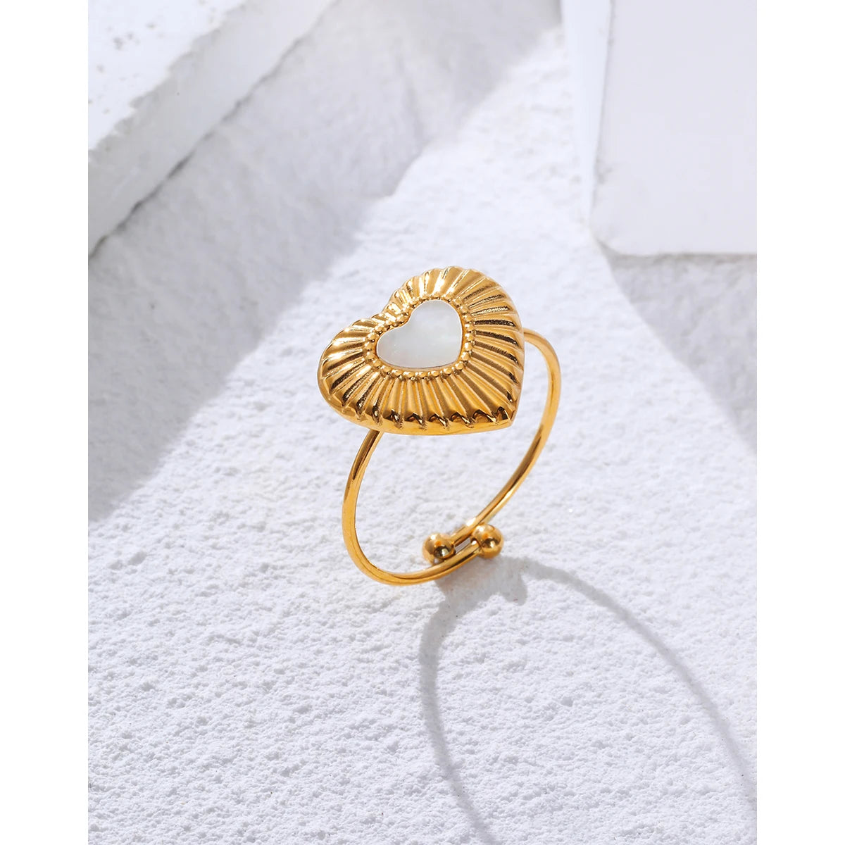 Gold Shell Adjustable Heart Band
