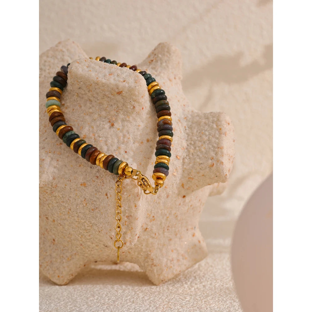 Rugged Natural Stone Bead Bracelet