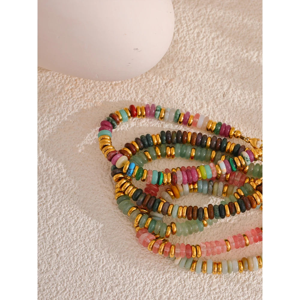 Rugged Natural Stone Bead Bracelet