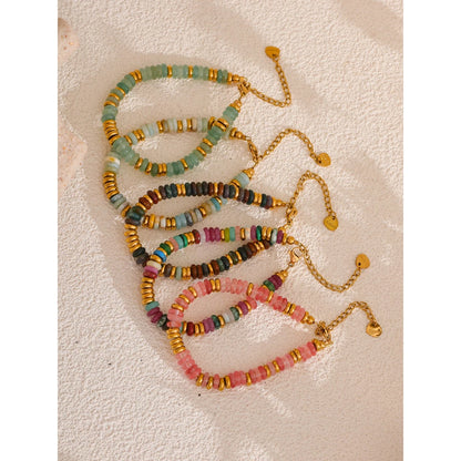 Rugged Natural Stone Bead Bracelet