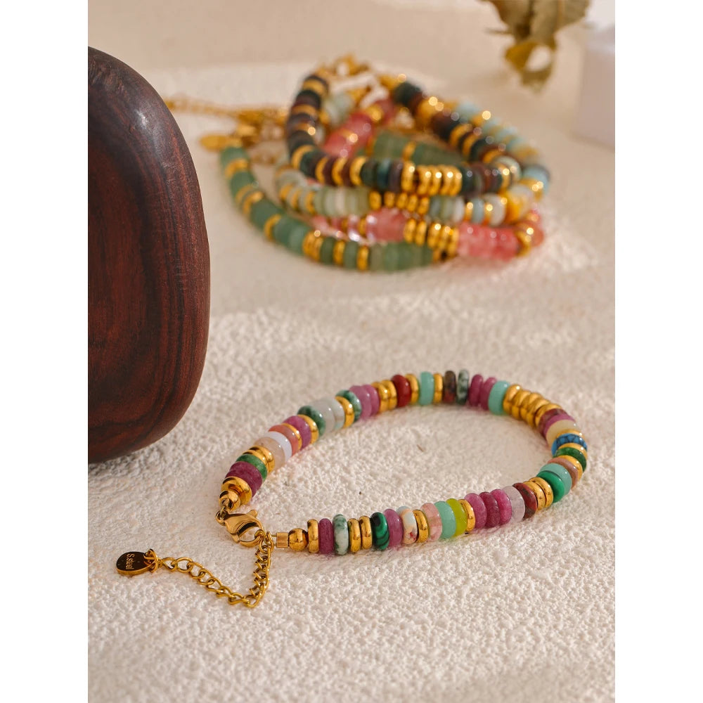 Rugged Natural Stone Bead Bracelet