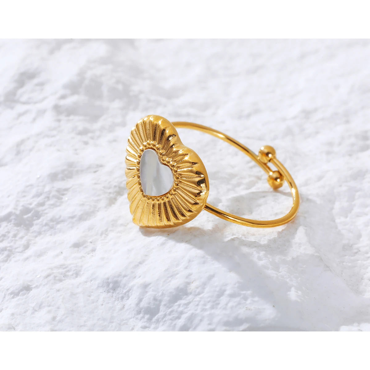 Gold Shell Adjustable Heart Band