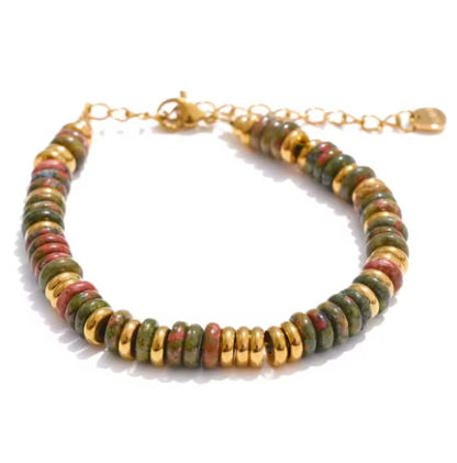 Rugged Natural Stone Bead Bracelet